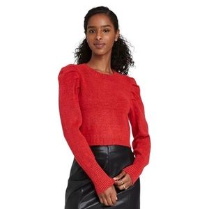 Target wild fable red puff sleeve sweater